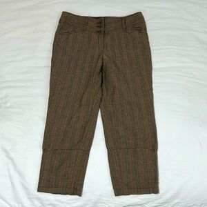Point Virgule Brown Stripe Wool Slacks